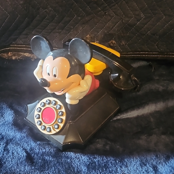 Disney Mickey Mouse Rotary-Style Toy Phone - Black Yellow Red